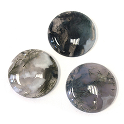 Gemstone Cabochon - Round 30MM MOSS AGATE