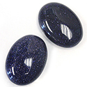 Man-made Cabochon - Oval 30x22MM BLUE GOLDSTONE