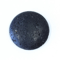 Gemstone Cabochon - Round 35MM LAVA STONE BLACK
