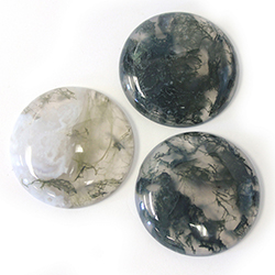 Gemstone Cabochon - Round 35MM MOSS AGATE