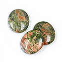Gemstone Cabochon Low Dome - Oval 21x18MM EPIDOTE
