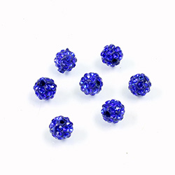 Rhinestone Bead Pave with 1.0MM Hole Metal Base Round 06MM SAPPHIRE