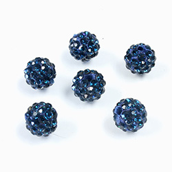 Rhinestone Bead Pave with 1.5MM Hole Metal Base Round 08MM MONTANA