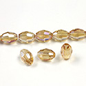 Chinese Cut Crystal Bead - Oval 08x6MM TOPAZ AB