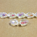 Chinese Cut Crystal Bead - Oval 09x6MM CRYSTAL AB