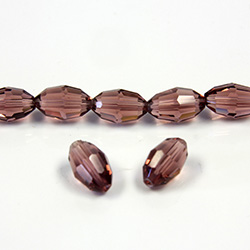 Chinese Cut Crystal Bead - Oval 09x6MM LT AMETHYST