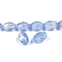 Chinese Cut Crystal Bead - Oval 09x6MM LT SAPPHIRE