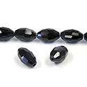 Chinese Cut Crystal Bead - Oval 11x8MM JET