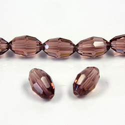 Chinese Cut Crystal Bead - Oval 11x8MM LT AMETHYST