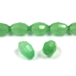 Chinese Cut Crystal Bead - Oval 11x8MM OPAL GREEN