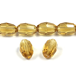 Chinese Cut Crystal Bead - Oval 11x8MM TOPAZ