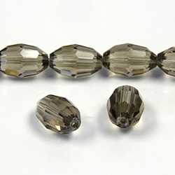 Chinese Cut Crystal Bead - Oval 13x10MM BLACK DIAMOND