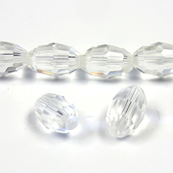 Chinese Cut Crystal Bead - Oval 13x10MM CRYSTAL