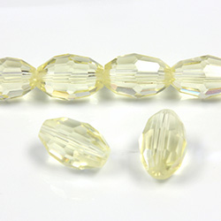 Chinese Cut Crystal Bead - Oval 13x10MM JONQUIL