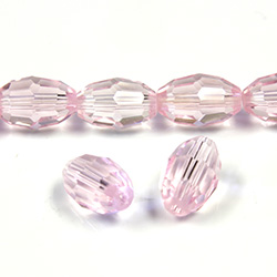 Chinese Cut Crystal Bead - Oval 13x10MM ROSALINE