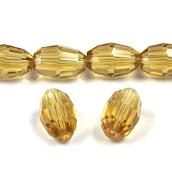 Chinese Cut Crystal Bead - Oval 13x10MM TOPAZ