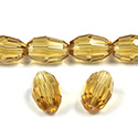 Chinese Cut Crystal Bead - Oval 13x10MM TOPAZ