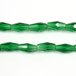 Chinese Cut Crystal Bead - Elongated Diamond 08x4MM DARK EMERALD