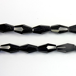 Chinese Cut Crystal Bead - Elongated Diamond 08x4MM JET