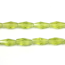 Chinese Cut Crystal Bead - Elongated Diamond 08x4MM LT OLIVINE