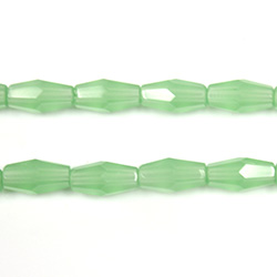 Chinese Cut Crystal Bead - Elongated Diamond 08x4MM OPAL GREEN