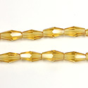 Chinese Cut Crystal Bead - Elongated Diamond 08x4MM TOPAZ