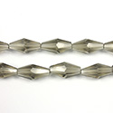 Chinese Cut Crystal Bead - Elongated Diamond 12x6 BLACK DIAMOND