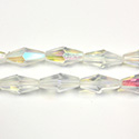 Chinese Cut Crystal Bead - Elongated Diamond 12x6 CRYSTAL AB