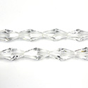 Chinese Cut Crystal Bead - Elongated Diamond 12x6 CRYSTAL