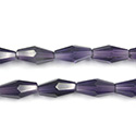 Chinese Cut Crystal Bead - Elongated Diamond 12x6 DARK AMETHYST