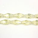 Chinese Cut Crystal Bead - Elongated Diamond 12x6 JONQUIL