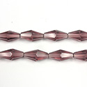 Chinese Cut Crystal Bead - Elongated Diamond 12x6 LT AMETHYST