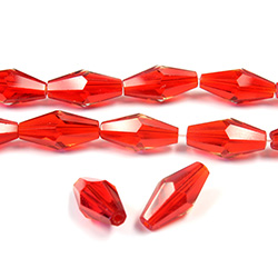 Chinese Cut Crystal Bead - Elongated Diamond 12x6 LT SIAM RUBY