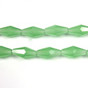 Chinese Cut Crystal Bead - Elongated Diamond 12x6 OPAL GREEN