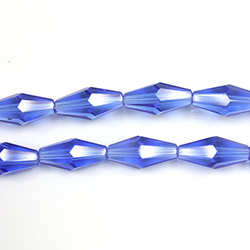 Chinese Cut Crystal Bead - Elongated Diamond 12x6 SAPPHIRE