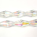 Chinese Cut Crystal Bead - Elongated Diamond 16x8MM CRYSTAL AB