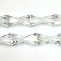Chinese Cut Crystal Bead - Elongated Diamond 16x8MM CRYSTAL