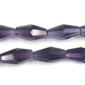 Chinese Cut Crystal Bead - Elongated Diamond 16x8MM DARK AMETHYST