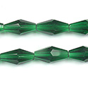 Chinese Cut Crystal Bead - Elongated Diamond 16x8MM DARK EMERALD