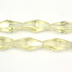 Chinese Cut Crystal Bead - Elongated Diamond 16x8MM JONQUIL