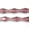 Chinese Cut Crystal Bead - Elongated Diamond 16x8MM LT AMETHYST