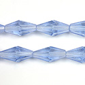 Chinese Cut Crystal Bead - Elongated Diamond 16x8MM LT SAPPHIRE