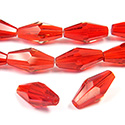 Chinese Cut Crystal Bead - Elongated Diamond 16x8MM LT SIAM RUBY