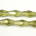 Chinese Cut Crystal Bead - Elongated Diamond 16x8MM OLIVINE