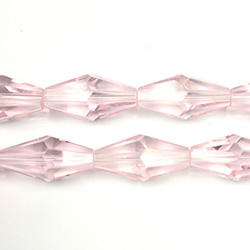 Chinese Cut Crystal Bead - Elongated Diamond 16x8MM ROSALINE