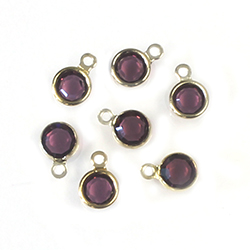 Preciosa Crystal Channel Connector - Bezel Set with 1 Loop 17SS (04MM) AMETHYST-GOLD PLATED