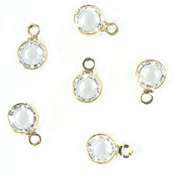 Preciosa Crystal Channel Connector - Bezel Set with 1 Loop 17SS (04MM) CRYSTAL-GOLD PLATED