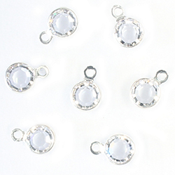 Preciosa Crystal Channel Connector - Bezel Set with 1 Loop 17SS (04MM) CRYSTAL-SILVER PLATED