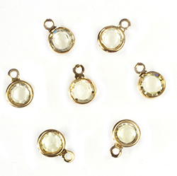 Preciosa Crystal Channel Connector - Bezel Set with 1 Loop 17SS (04MM) JONQUIL-GOLD PLATED