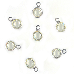 Preciosa Crystal Channel Connector - Bezel Set with 1 Loop 17SS (04MM) JONQUIL-SILVER PLATED